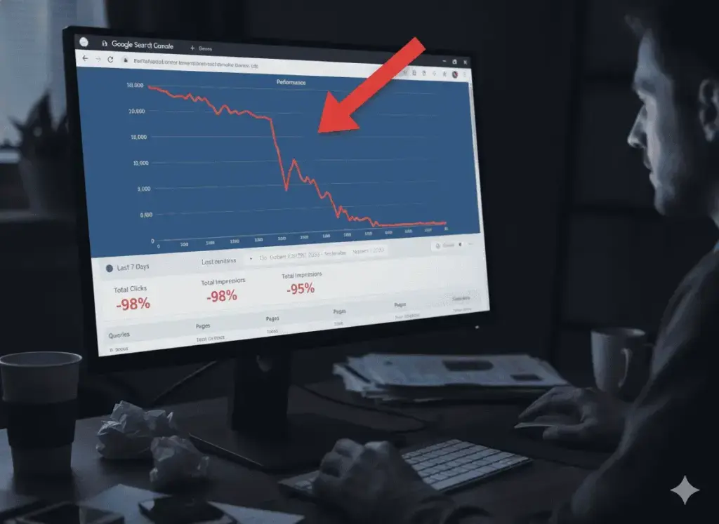 Google Search Console performance report showing sudden overnight traffic drop » Ajitkumar Gupta Google Search Console performance report showing sudden overnight traffic drop